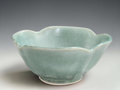 Australian handmade ceramic bowl with seafoam green glaze and sculptural handmade shape