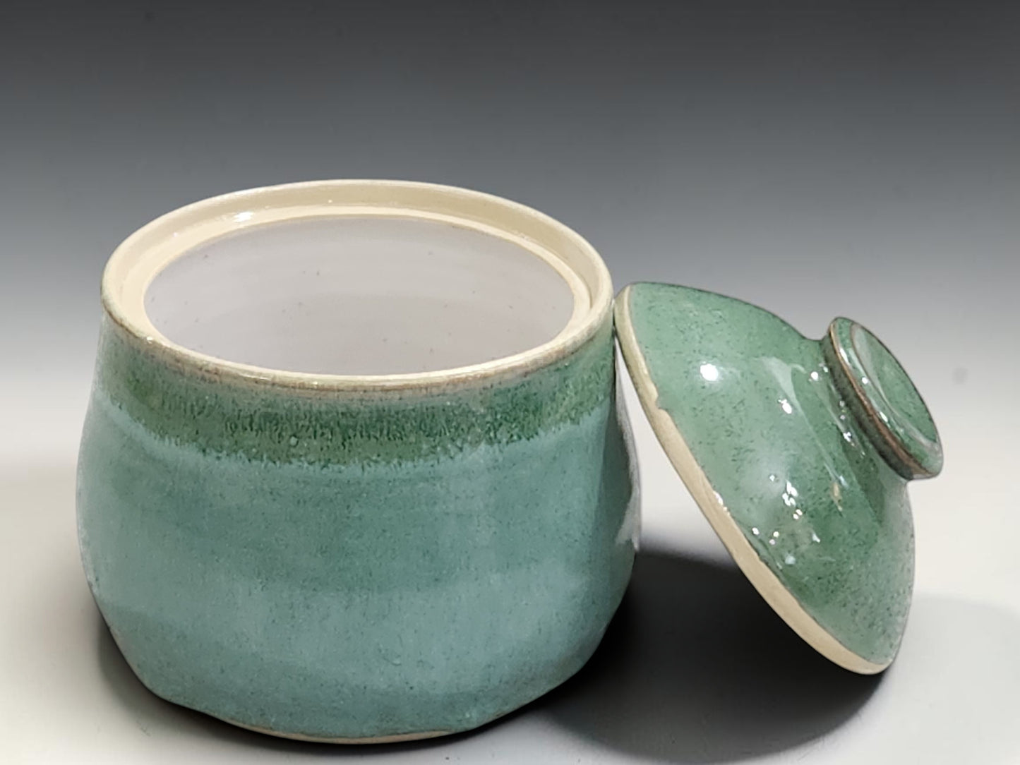Australian handmade pottery lidded bowl for sugar or sweetener
