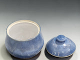 One-of-a-kind blue ceramic sugar bowl by Buxton Pottery