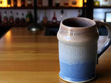 Handmade Ceramic Stein – Oatmeal & Blue Pottery Mug - Buxton Pottery