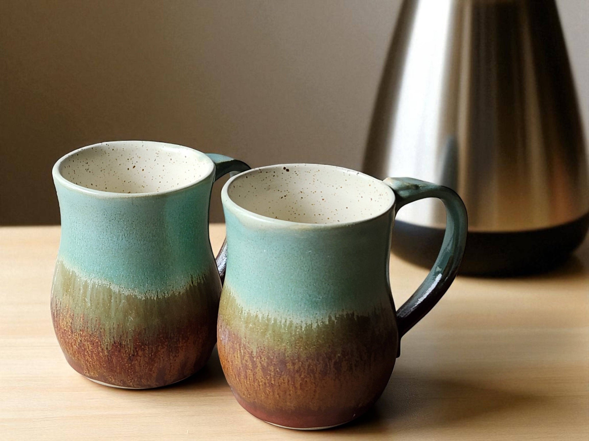 One-of-a-kind handmade ceramic coffee mug 450ml capacity