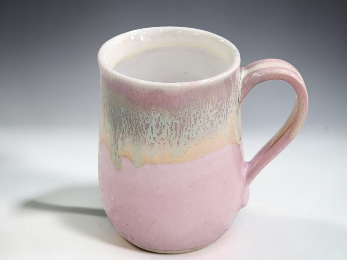 Wheel thrown pink pottery mug handmade in Melbourne Australia