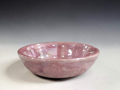Handmade jewellery dish in pink pottery glaze