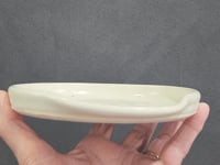 Handmade Ceramic Spoon Rest – Speckled Cream Pottery Spatula & Utensil Holder