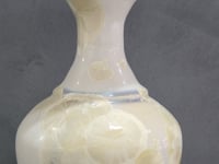 Large Handmade White & Gold Crystalline Ceramic Vase – 23cm – Melbourne, Australia