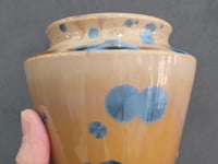 Handmade Crystalline Ceramic Vase in Amber with Blue Crystals – Melbourne Pottery