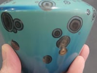 Handmade Galaxy Glaze Mini Bud Vase (9.5cm) – Blue Green Crystalline Ceramic – Melbourne, Australia