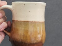 Large Red-Brown & Cream Pottery Mug – 400 ml