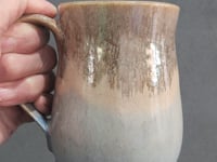 Handmade Ceramic Mug – Oatmeal Brown & Blue Glaze – 400ml Stoneware Coffee Cup