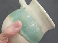 Handmade Ceramic Stein – Oatmeal & Blue Pottery Mug 450ml