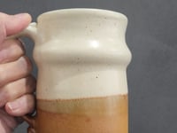 Handmade Ceramic Beer Stein – Cream & Red-Brown Glaze