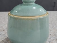 Handmade Ceramic Sugar Bowl – Seafoam Green 2 Cup Pottery Jar