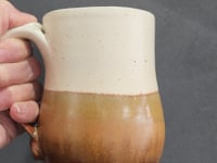 Handmade Ceramic Coffee Mug – Extra Large 500ml Pottery Cup – Cream & Brown Glaze – Melbourne Australia