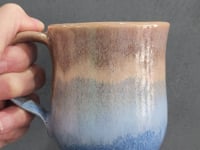 Handmade Pottery Mug – Oatmeal & Blue Mottled Glaze – 300ml