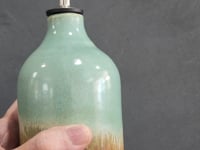 Ceramic Olive Oil Pourer 450ml Handmade Pottery Oil or vinegar Bottle, Made in Australia