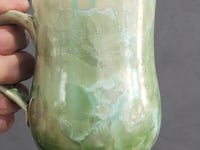 Green Crystalline Glaze Handmade Pottery Mug – 325ml
