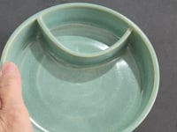 Handmade Ceramic Chip and Dip Bowl – Spearmint Green Snack Bowl