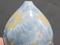 Small Blue and Cream Crystalline Glazed Pot – Handmade Ceramic, 11 cm