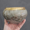 Crystaline pottery  bowl - Gold trim