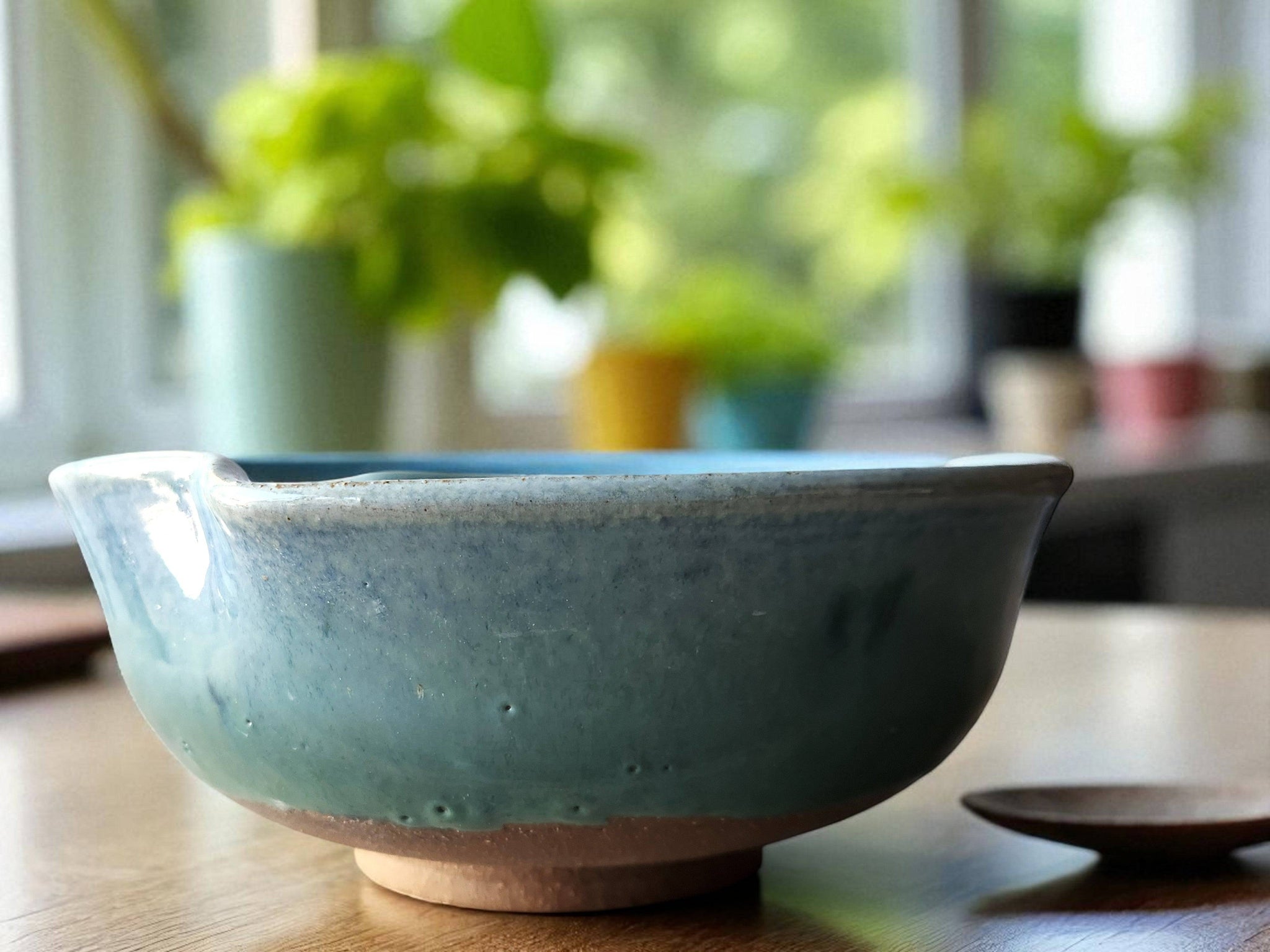 Wheel-thrown ceramic fruit bowl – artisan stoneware