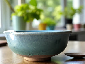 Wheel-thrown ceramic fruit bowl – artisan stoneware