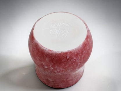 Underside of a Unique red crystalline mug gift for a coffee or tea lover
