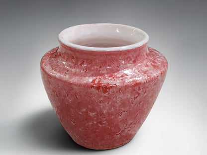 Red porcelain decorative vessel from Buxton Pottery Crystalline Collection