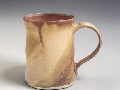 Handmade ceramic coffee mug 350ml in Bush Creek Earth glaze front view