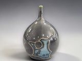 Contemporary crystalline ceramic vase with galaxy glaze finish