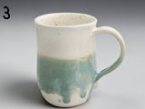 Unique Australian ceramic mug in cream and green