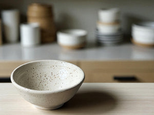 Small handmade ceramic bowl – speckled buttermilk glaze