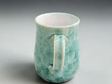Food-safe handmade green ceramic mug for coffee or tea lovers