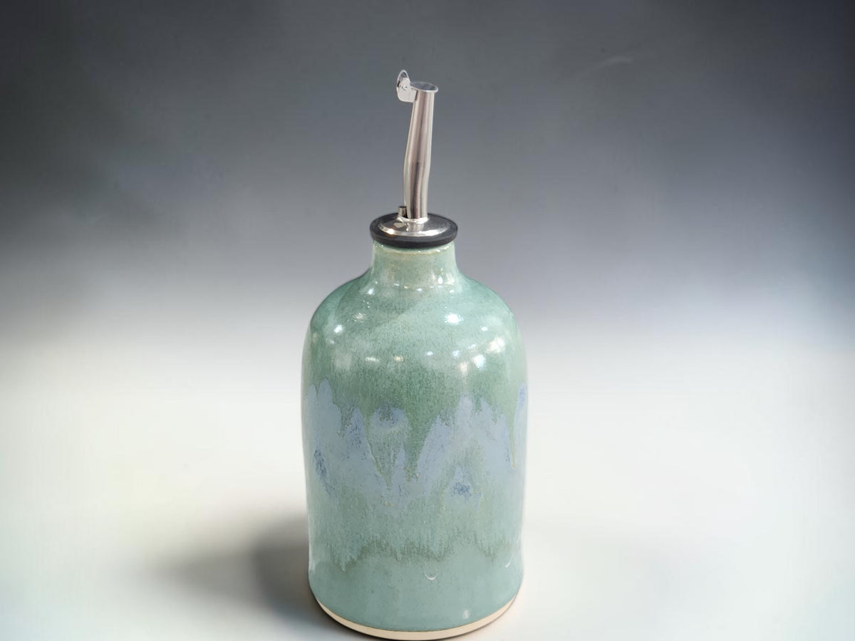 Buxton Pottery olive oil dispenser with stainless steel pourer