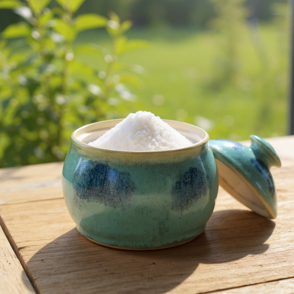 Handmade Ceramic sugar bowl with smooth rounded shape and lid - from our Melbourne studio.