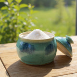 Handmade Ceramic sugar bowl with smooth rounded shape and lid - from our Melbourne studio.