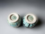 Under side of handmade pottery cups