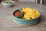 Spearmint green handmade pottery individual chip and dip bowl made in Melbourne