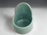 Wheel thrown ceramic herb stripper in spearmint green