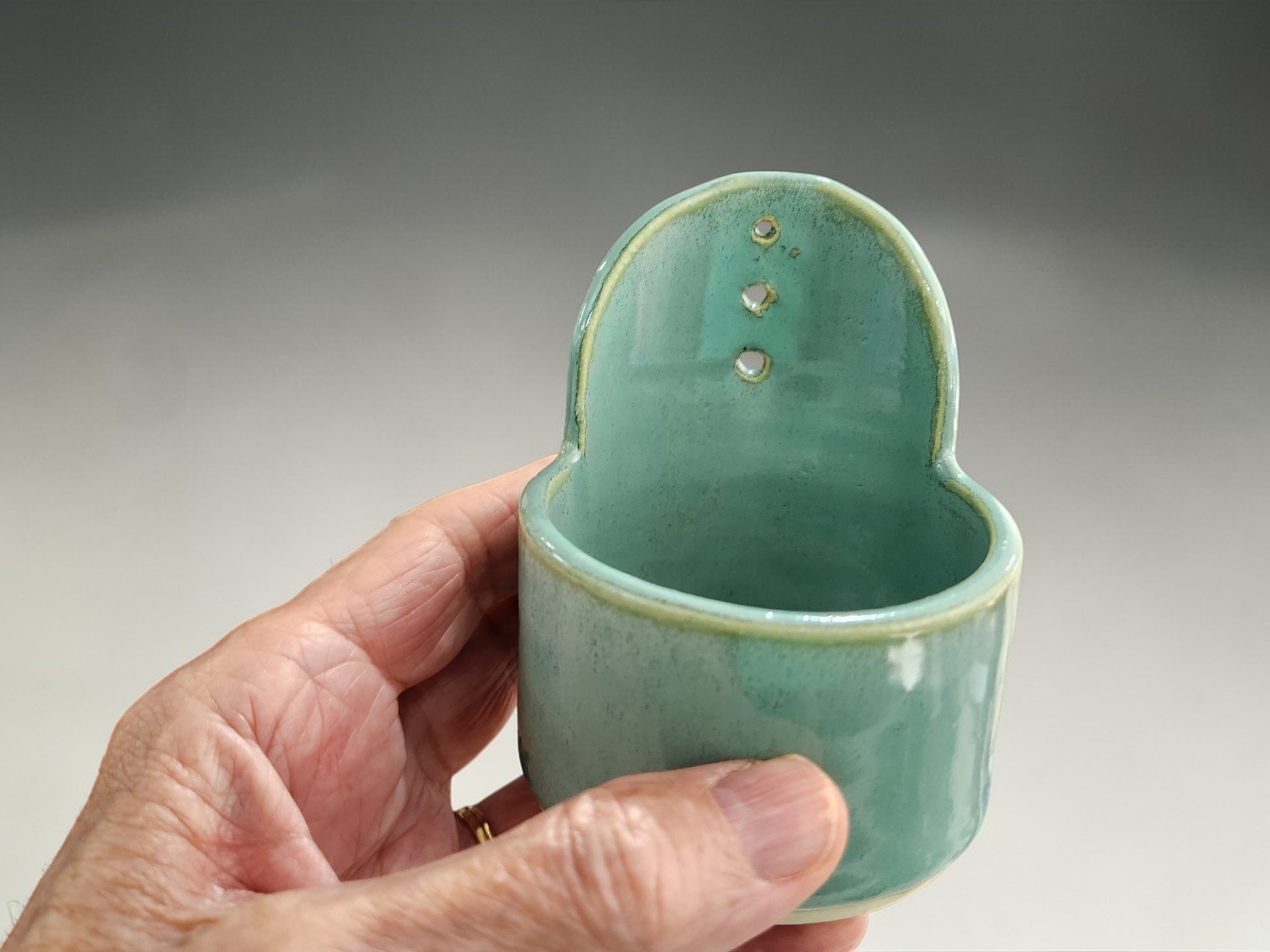 Unique handmade pottery herb stripper for kitchen use