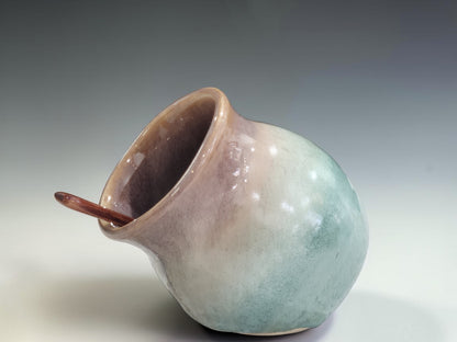 Handmade Ceramic Salt Pig with Wooden Spoon – Rustic Pottery Salt Keeper – Melbourne Pottery