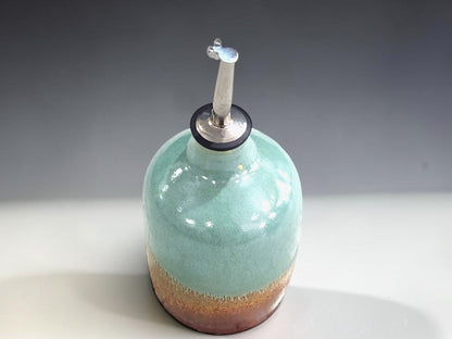 top view of a  handmade pottery oil pourer