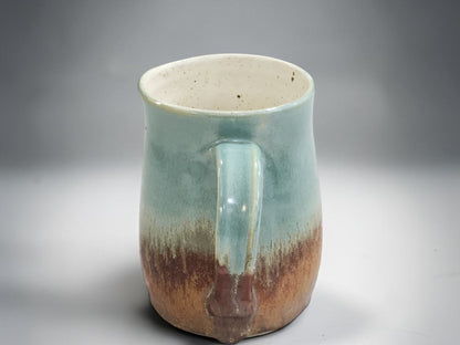 Unique Australian handmade mug with organic glaze detail