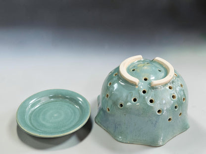 Spearmint green berry bowl in a bright kitchen lifestyle setting