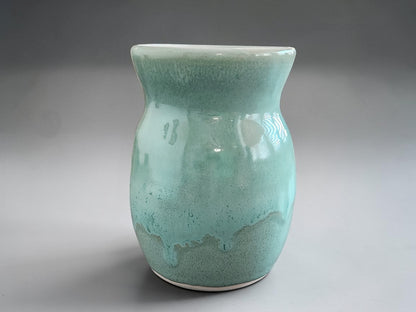 Small turquoise pottery bud vase handmade in Melbourne Australia