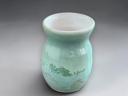 Unique handmade Australian ceramic vase in soft aqua tones