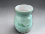 Unique handmade Australian ceramic vase in soft aqua tones