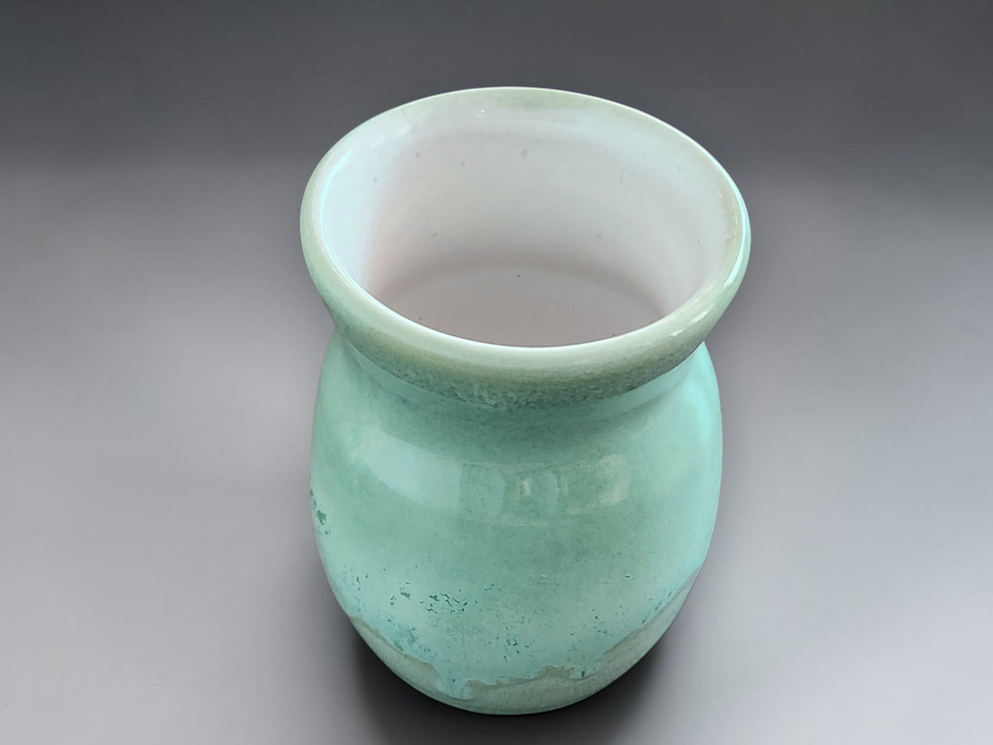 Small ceramic flower vase with glossy handmade finish