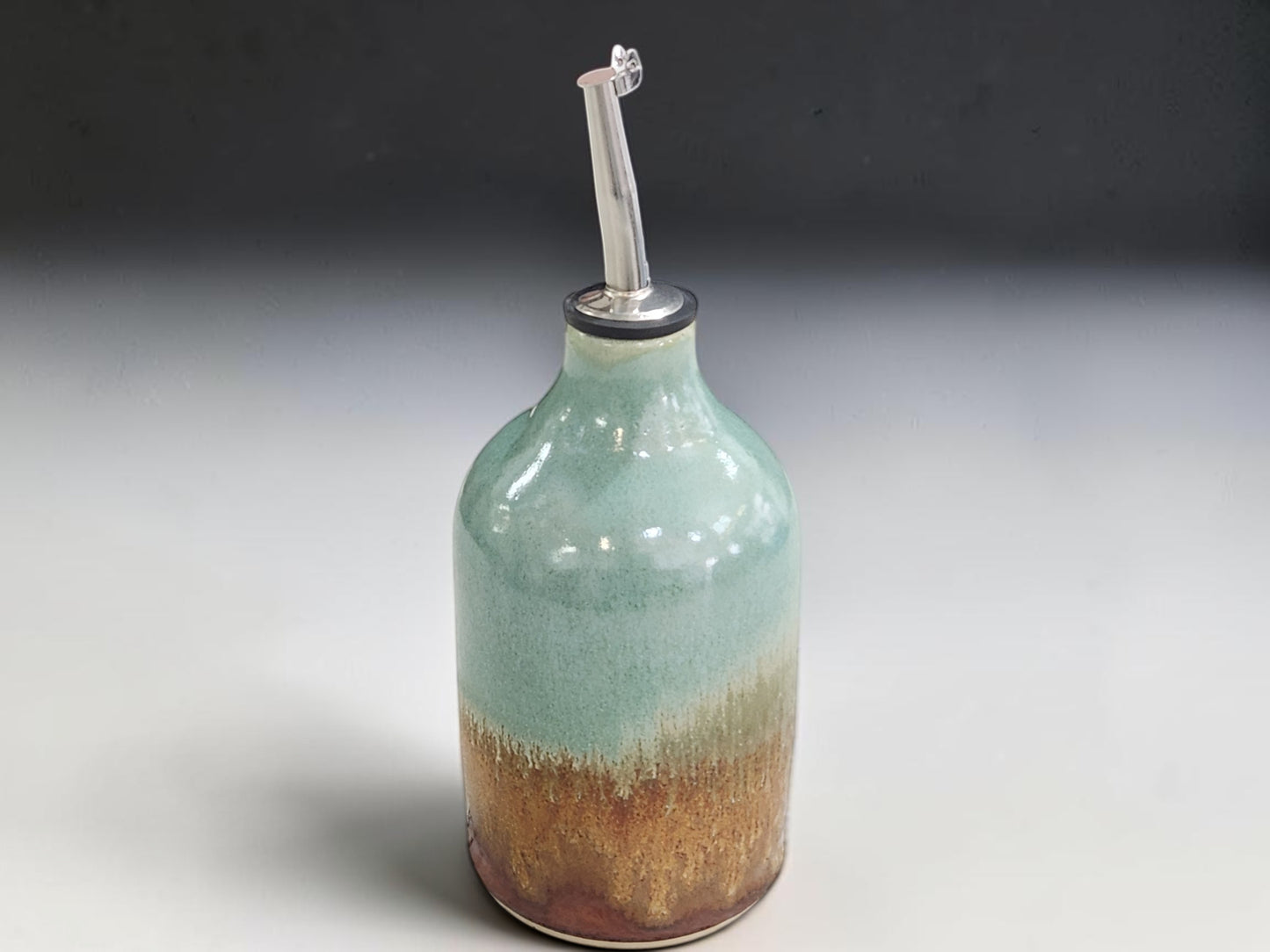 Australian stoneware olive oil dispenser handmade by Buxton Pottery Melbourne