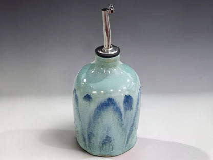 Handmade ceramic oil pourer bottle, 400ml, crafted in Melbourne for everyday kitchen use