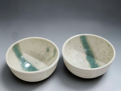 Artisan pottery noodle bowls rustic speckled glaze